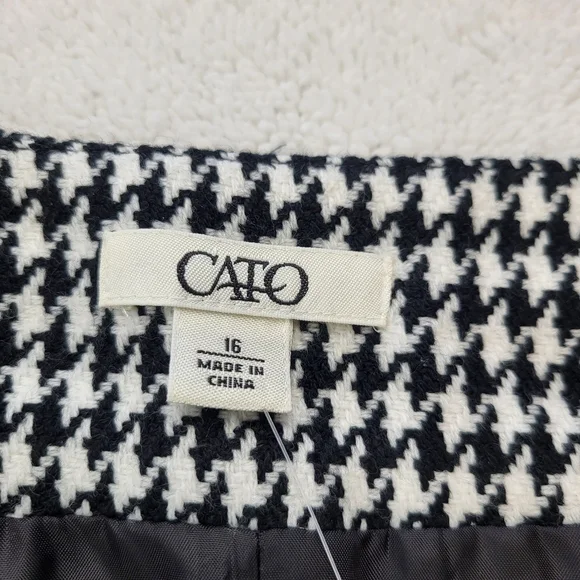 Cato Hounds Tooth Black White Straight Skirt Women's Size 16 - Picture 3 of 9